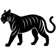 Black tiger silhouettes vector illustration template