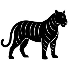 Black tiger silhouettes vector illustration template