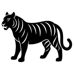 Black tiger silhouettes vector illustration template