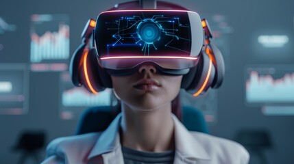 Advanced VR setup for remote work collaboration and business services, enabling virtual reality breakthroughs.