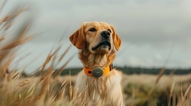 GPS-enabled pet collar for health tracking and animal welfare technology, pet wearables.