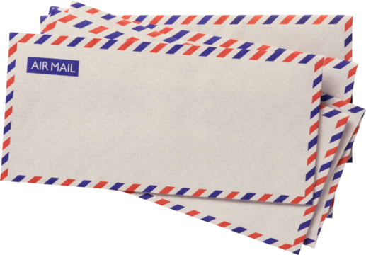 envelope with postage stamp