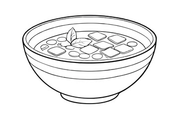 Pozole Mexican soup outline vector art, perfect for culinary and cultural designs.