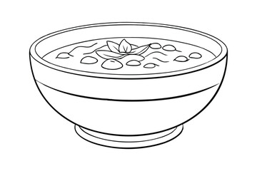 Pozole Mexican soup outline vector art, perfect for culinary and cultural designs.