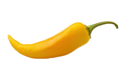 Paprika yellow pepper on transparent background