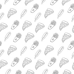 food pattern, seamless pattern of food and beverage in hand drawn style pattern background