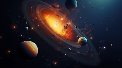 Naklejka premium planet in space