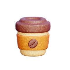 Coffee cup, Coffee shop and barista, 3D rendering.