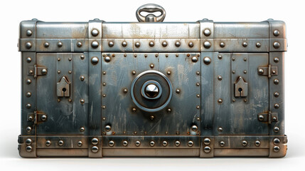 Fototapeta premium safe vault clipart, security element, realistic illustration, metallic finish, isolated on white background