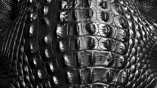Crocodile leather texture background ideal for fashion textile prints and banners, highlighting intricate details.