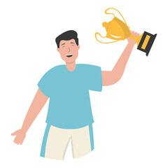 People Champion Character Illustration. Flat Cartoon  Vector Character