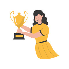 People Champion Character Illustration. Flat Cartoon  Vector Character