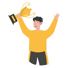 People Champion Character Illustration. Flat Cartoon  Vector Character