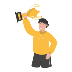 People Champion Character Illustration. Flat Cartoon  Vector Character