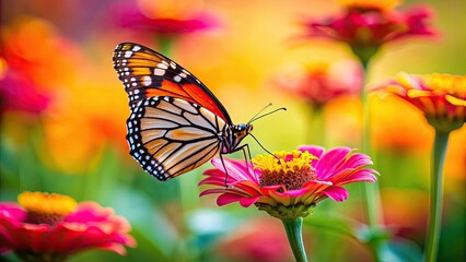 Butterfly resting gracefully on a vibrant flower, insect, nature, wildlife, colorful, delicate, beauty, pollination, garden, wings