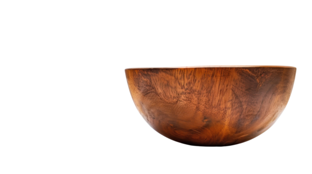 Wood bowl on transparent background 