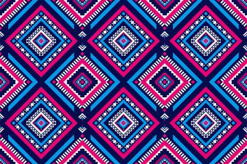 Ethnic Aztec pattern art. Geometric seamless pattern in tribal, folk embroidery, and Mexican style. Design for background, wallpaper, vector illustration, textile, fabric, clothing, carpet.