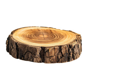 Wood round slice on transparent background 
