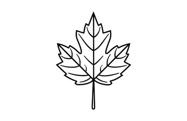 Leaf black icon isolated on white background. Vector illustration.