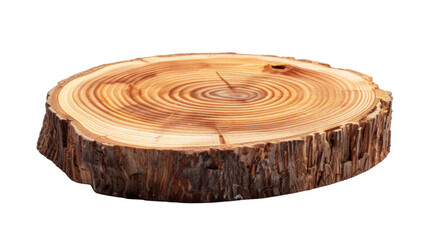 Wood round slice on transparent background 