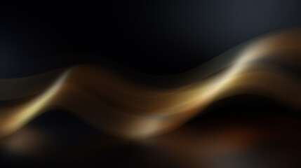Abstract background with golden waves on a black background.