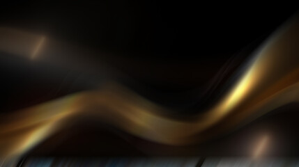 Abstract background with smooth, flowing lines in gold and black.