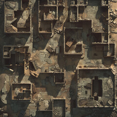 Top-Down nuclear wasteland Battle Map | RPG and DnD Game Background