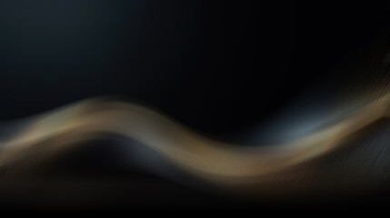 Abstract black background with a golden wave.