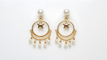 Vintage and Modern Aesthetics Combined - Gold Charm Dangle Earrings Against White Background