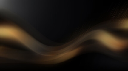 Obraz premium Abstract dark background with glowing golden waves.