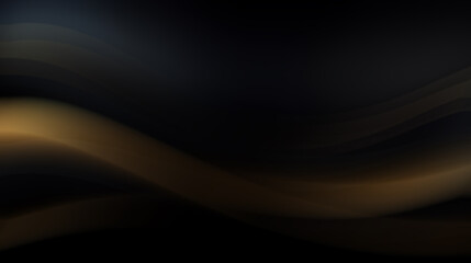 Abstract dark background with smooth golden waves.