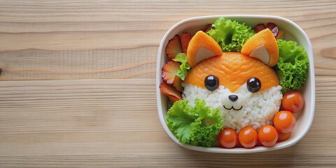 Adorable bento rice dishes transformed into cute fox shapes , bento, rice, fox, food art, adorable, cute, creative