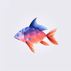 A geometric fish icon with a minimalist design featuring subtle gradient colors. 