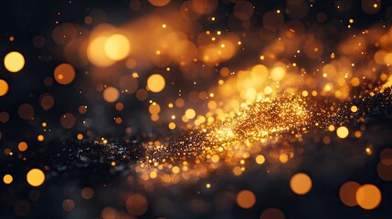 Obraz premium Abstract Sparkling Lights on Minimalistic Dark Background