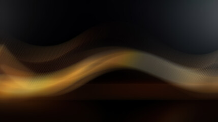 Abstract golden wave on dark background.