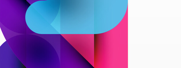 Obraz premium Minimal round shapes geometric abstract background. Circle design. Trendy techno business template for wallpaper, banner, background or landing