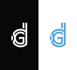 GD or DG letter logo design vector
