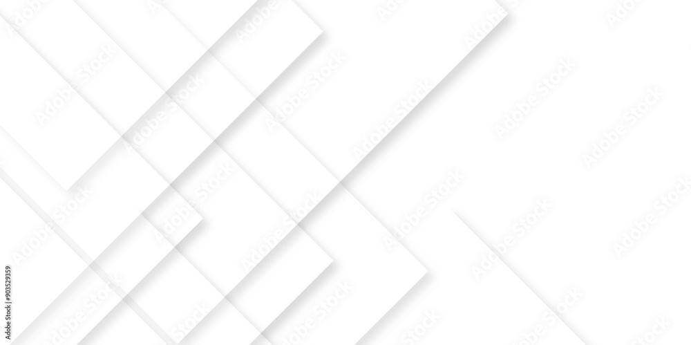 Aufkleber Abstract white background with diamond and triangle shapes layered in modern abstract pattern design.Grey white abstract square background geometry shine and layer element vector for presentation.	