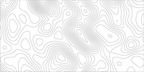 Ocean topographic line map with curvy wave isolines vector illustration. Abstract topographic contours map background, Vector contour topographic map. Cartography texture abstract banner use.	