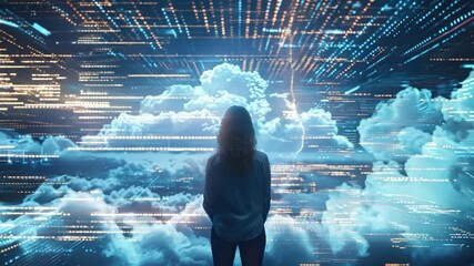 A business company integrates cloud computing technology and learns about the cloud's future through the most recent research Graphics for digital backgrounds