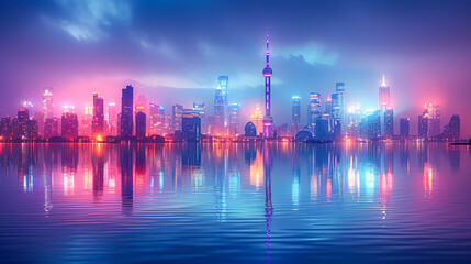 Fototapeta premium Urban Brilliance - Captivating Cityscape 