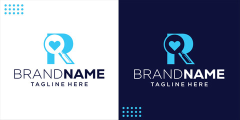Creative Abstract R Logo With Magnifying Glass, Design Inspiration, Illustration, Vector