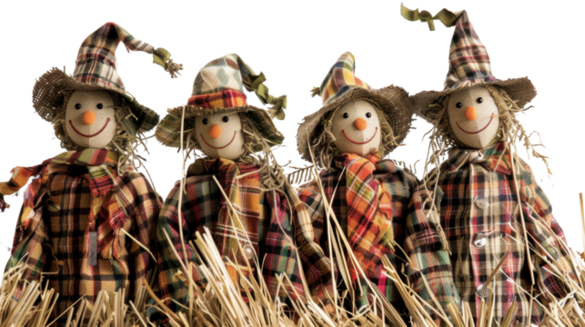 Scarecrows on transparent background