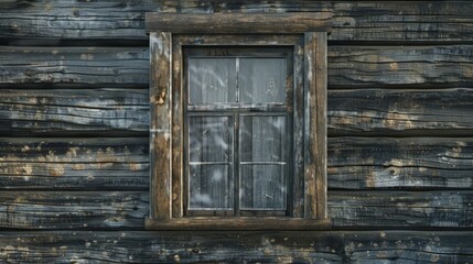 A wooden vintage window and building offer a classic appearance