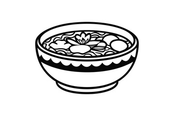 Pozole Mexican soup silhouette vector art, ideal for culinary and cultural designs.