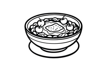 Pozole Mexican soup silhouette vector art, ideal for culinary and cultural designs.