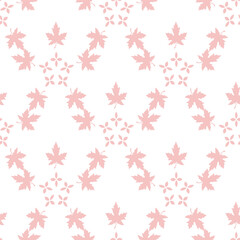 Vector illustration of geometric leaves seamless pattern. Floral organic background. . Vector illustration