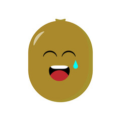 Fototapeta premium Kiwi emoticon illustration vector. Illustration kiwi isolated on white backgrounds
