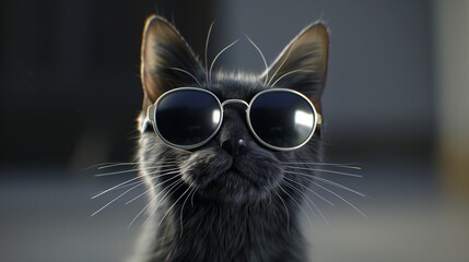 Cool Cat Wearing Sunglasses - Stylish Cat with Sunglasses Illustration