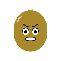 Kiwi emoticon illustration vector. Illustration kiwi isolated on white backgrounds